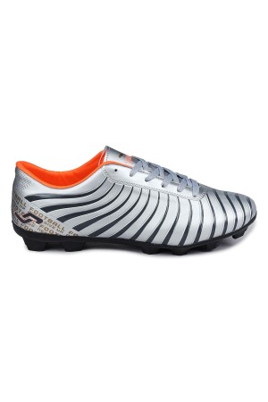 28367 Gümüş Rengi - Siyah Çim Halı Saha Krampon Futbol Ayakkabısı 