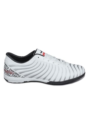 28368 Beyaz - Gümüş Rengi Halı Saha Krampon Futbol Ayakkabısı 