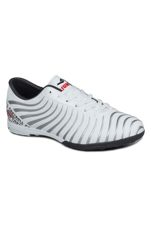 28368 Beyaz - Gümüş Rengi Halı Saha Krampon Futbol Ayakkabısı - 2