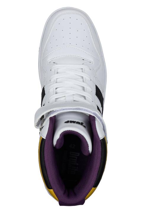 28504 Yüksek Bilekli Beyaz - Siyah Erkek Sneaker Günlük Spor Ayakkabı - 8