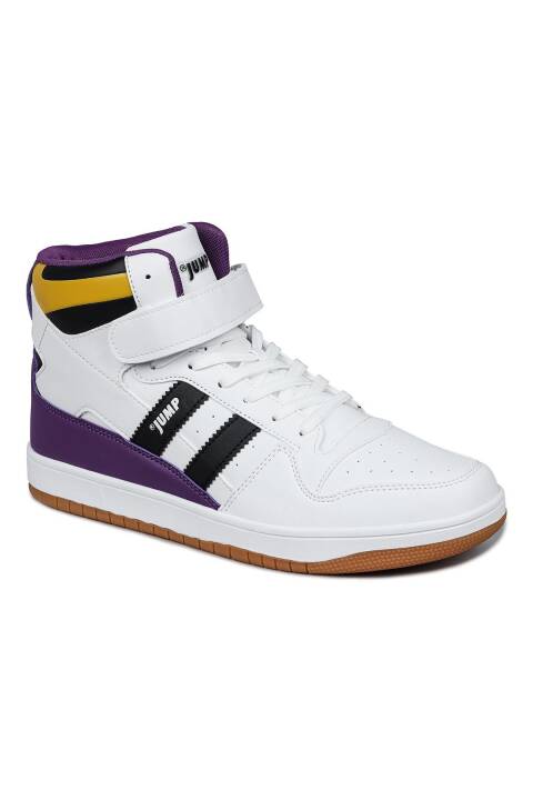 28504 Yüksek Bilekli Beyaz - Siyah Erkek Sneaker Günlük Spor Ayakkabı - 7