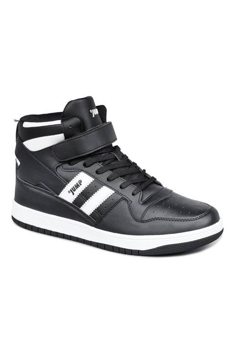 28504 Yüksek Bilekli Siyah - Beyaz Erkek Sneaker Günlük Spor Ayakkabı - 7