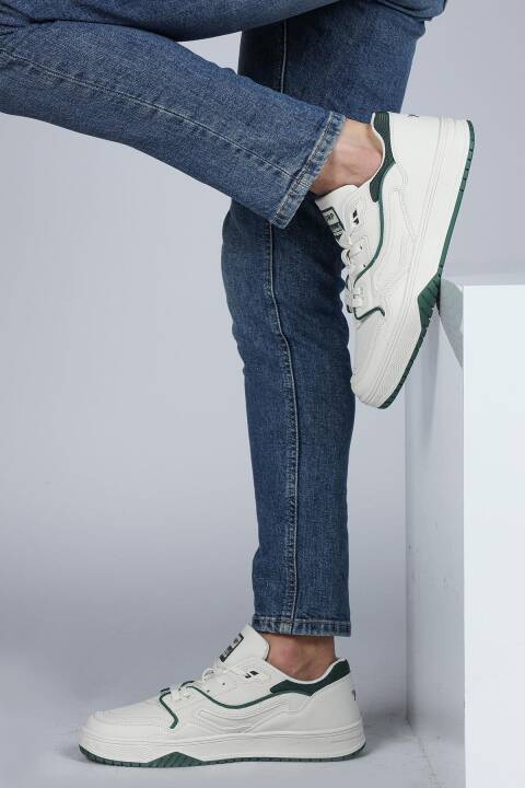 28520 Bej - Yeşil Erkek Sneaker Günlük Spor Ayakkabı - 5