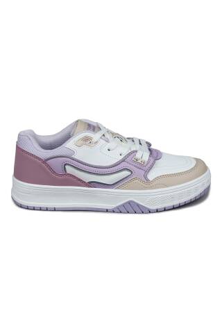 28520 Beyaz - Bej - Lika Kadın Sneaker Günlük Spor Ayakkabı 