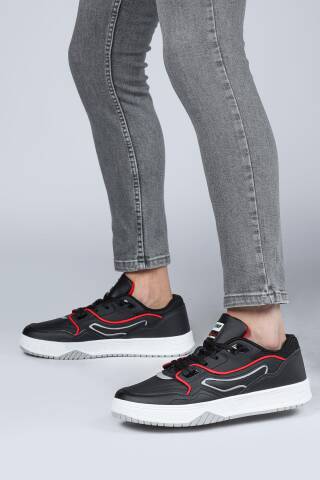 28520 Siyah - Beyaz Erkek Sneaker Günlük Spor Ayakkabı - Jump (1)