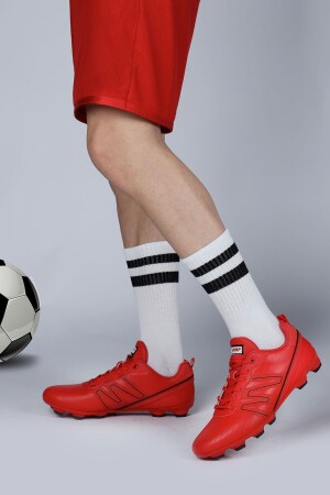 28524 Kırmızı Çim Halı Saha Krampon Futbol Ayakkabısı - Jump (1)