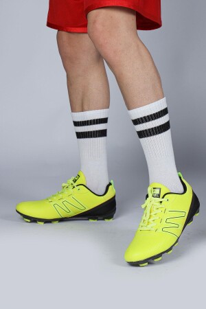 28524 Neon Yeşil - Siyah Çim Halı Saha Krampon Futbol Ayakkabısı - 3