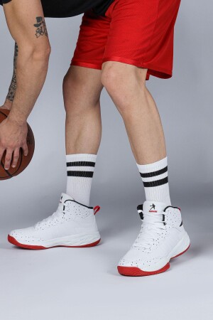 28531 Beyaz - Kırmızı Erkek Basketbol Spor Ayakkabısı - 5