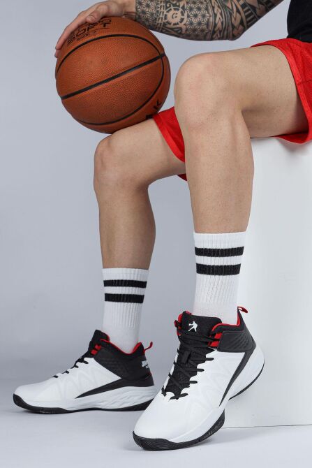 28652 Beyaz - Siyah Erkek Basketbol Spor Ayakkabısı - 3