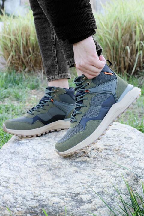 28655 Haki - Siyah Erkek Su Geçirmez Outdoor Bot Spor Ayakkabı - 2