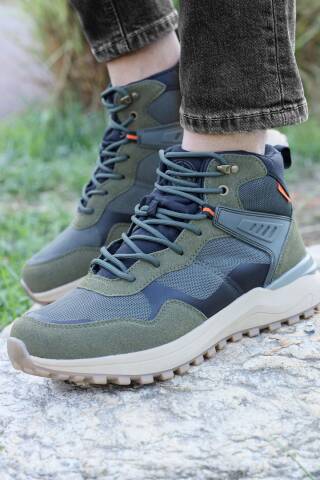 28655 Haki - Siyah Erkek Su Geçirmez Outdoor Bot Spor Ayakkabı - 3