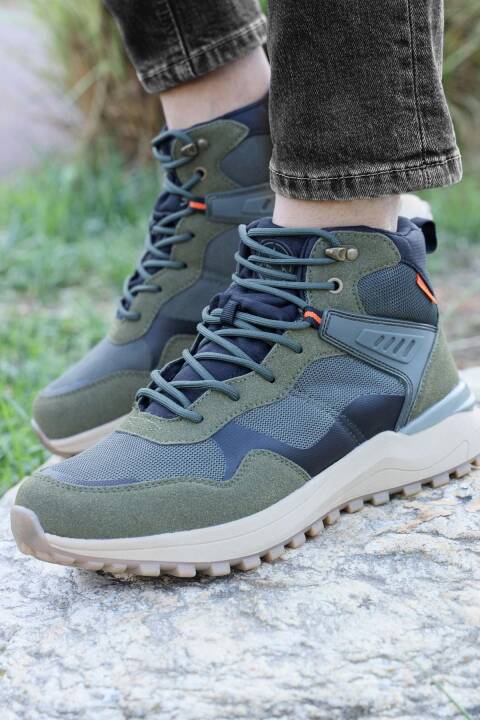 28655 Haki - Siyah Erkek Su Geçirmez Outdoor Bot Spor Ayakkabı - 3