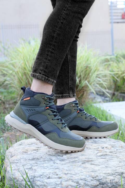 28655 Haki - Siyah Erkek Su Geçirmez Outdoor Bot Spor Ayakkabı - 5