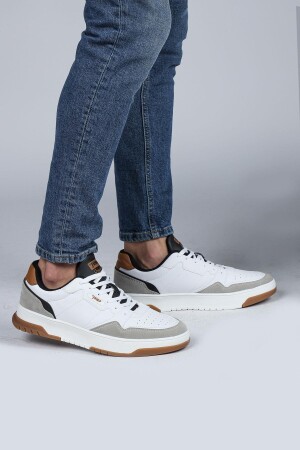 28662 Beyaz - Gri Erkek Sneaker Günlük Spor Ayakkabı - Jump (1)
