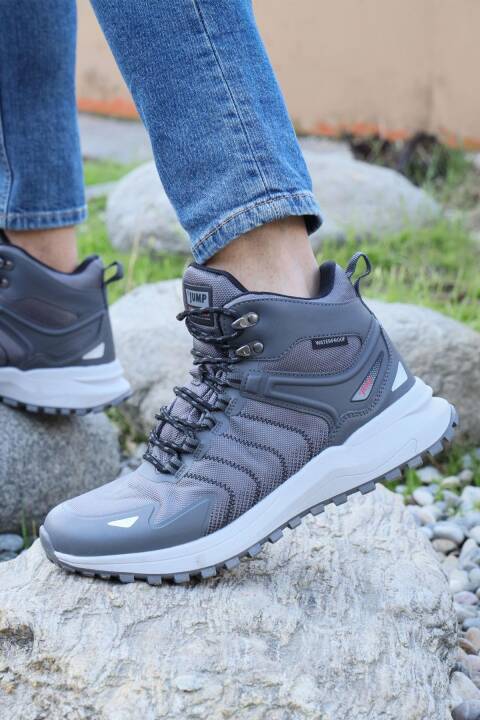 28680 Gri Erkek Su Geçirmez Outdoor Bot Spor Ayakkabı - 4