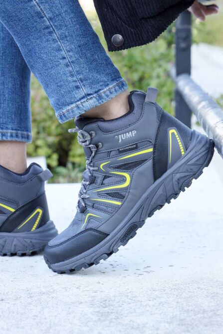 28682 Siyah - Yeşil Erkek Su Geçirmez Outdoor Bot Spor Ayakkabı - 2