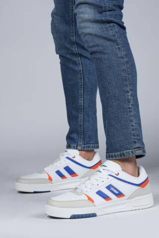 28693 Beyaz - Mavi Erkek Sneaker Günlük Spor Ayakkabı - Jump (1)
