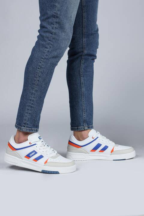 28693 Beyaz - Mavi Erkek Sneaker Günlük Spor Ayakkabı - 3