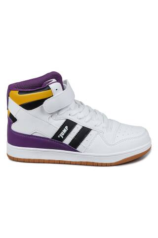 28708 Yüksek Bilekli Beyaz - Siyah Kadın Sneaker Günlük Spor Ayakkabı 