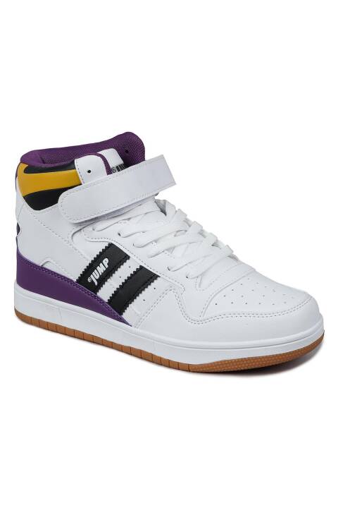 28708 Yüksek Bilekli Beyaz - Siyah Kadın Sneaker Günlük Spor Ayakkabı - 6