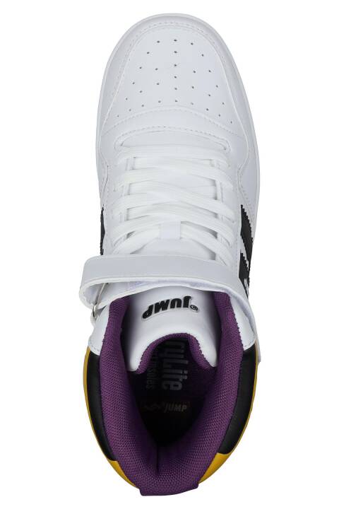 28708 Yüksek Bilekli Beyaz - Siyah Kadın Sneaker Günlük Spor Ayakkabı - 7