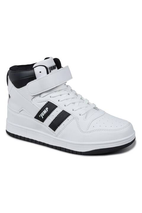 28708 Yüksek Bilekli Beyaz - Siyah Kadın Sneaker Günlük Spor Ayakkabı - 5