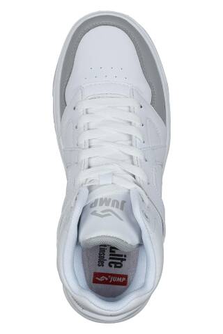 28746 Yüksek Bilekli Beyaz - Gri Kadın Sneaker Günlük Spor Ayakkabı - 8