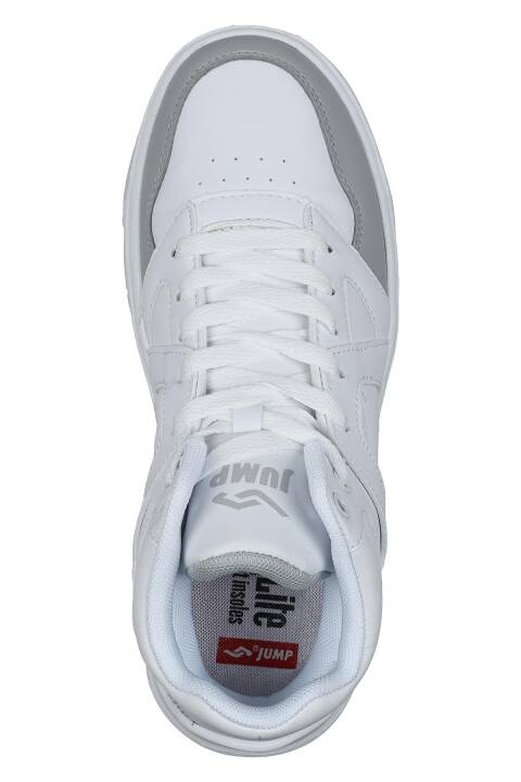 28746 Yüksek Bilekli Beyaz - Gri Kadın Sneaker Günlük Spor Ayakkabı - 8