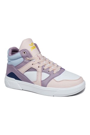 28746 Yüksek Bilekli Somon Pembe - Mor Kadın Sneaker Günlük Spor Ayakkabı - 7