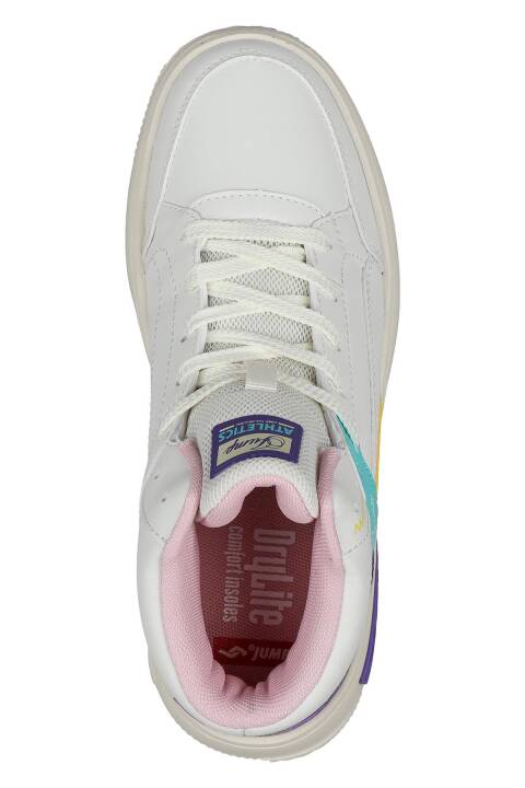 28756 Yüksek Bilekli Bej Kadın Sneaker Günlük Spor Ayakkabı - 8