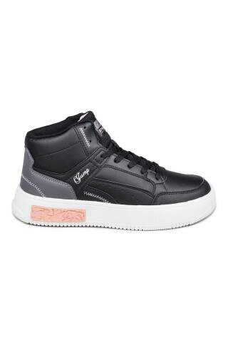 28756 Yüksek Bilekli Siyah Kadın Sneaker Günlük Spor Ayakkabı 