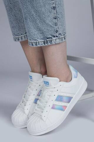 28787 Beyaz Kadın Sneaker Günlük Spor Ayakkabı - 5