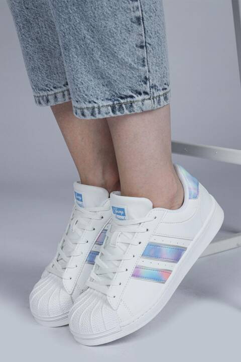 28787 Beyaz Kadın Sneaker Günlük Spor Ayakkabı - 5