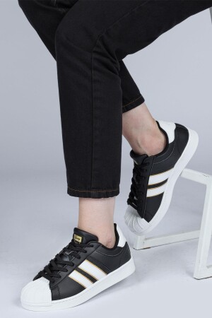 28787 Siyah - Beyaz Kadın Sneaker Günlük Spor Ayakkabı - 3