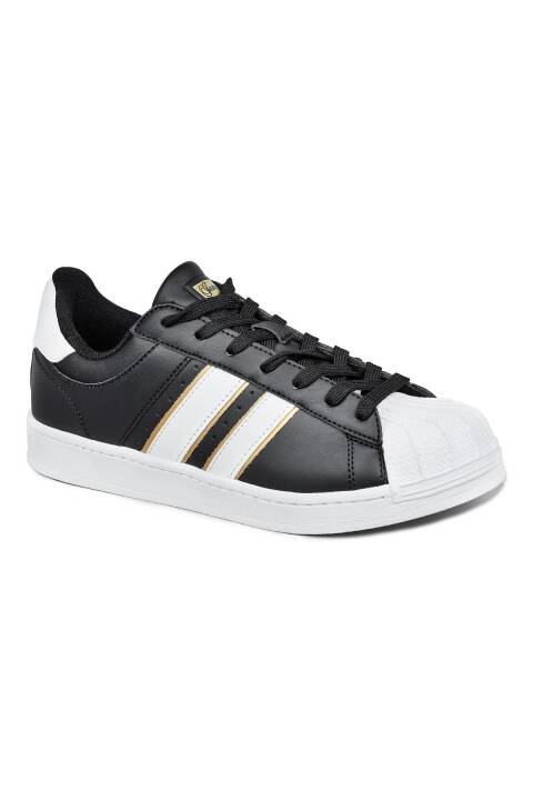 28787 Siyah - Beyaz Kadın Sneaker Günlük Spor Ayakkabı - 6