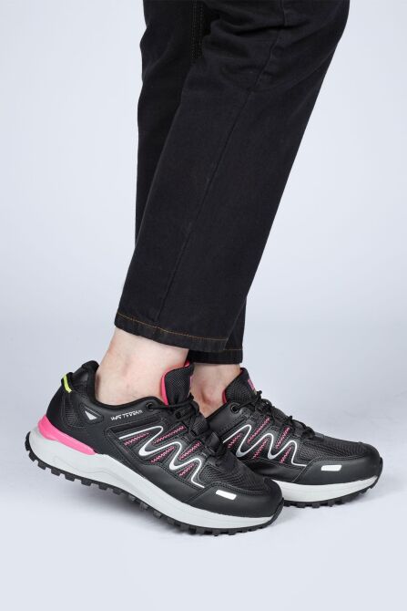 28792 Siyah - Fuşya Kadın Outdoor Spor Ayakkabı - 2