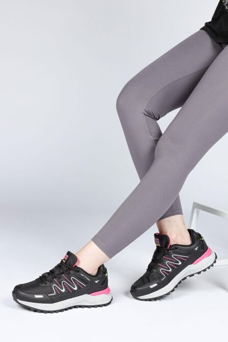 28792 Siyah - Fuşya Kadın Outdoor Spor Ayakkabı - 4