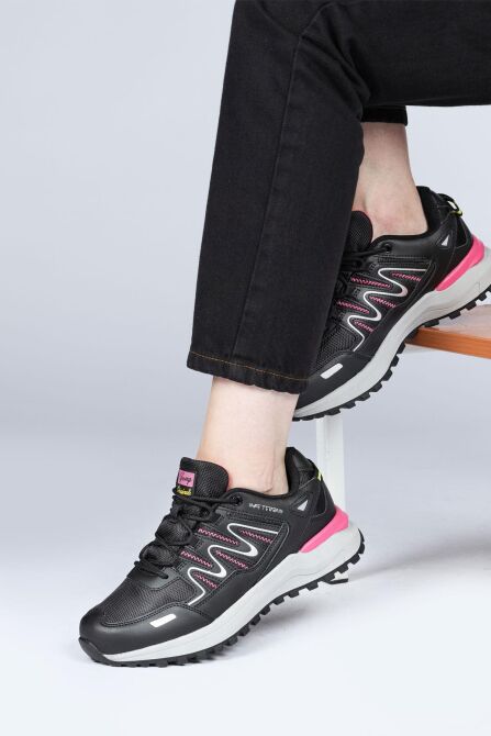 28792 Siyah - Fuşya Kadın Outdoor Spor Ayakkabı - 5