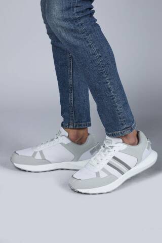 29052 Beyaz - Gri Erkek Sneaker Günlük Spor Ayakkabı - Jump (1)