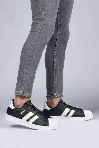 29055 Siyah - Beyaz Erkek Sneaker Günlük Spor Ayakkabı - 4
