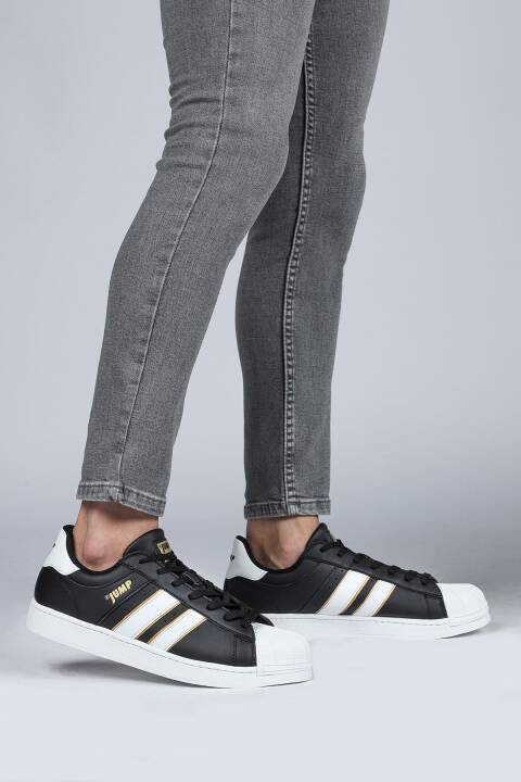 29055 Siyah - Beyaz Erkek Sneaker Günlük Spor Ayakkabı - 4