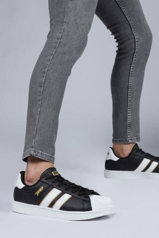 29055 Siyah - Beyaz Erkek Sneaker Günlük Spor Ayakkabı - 5