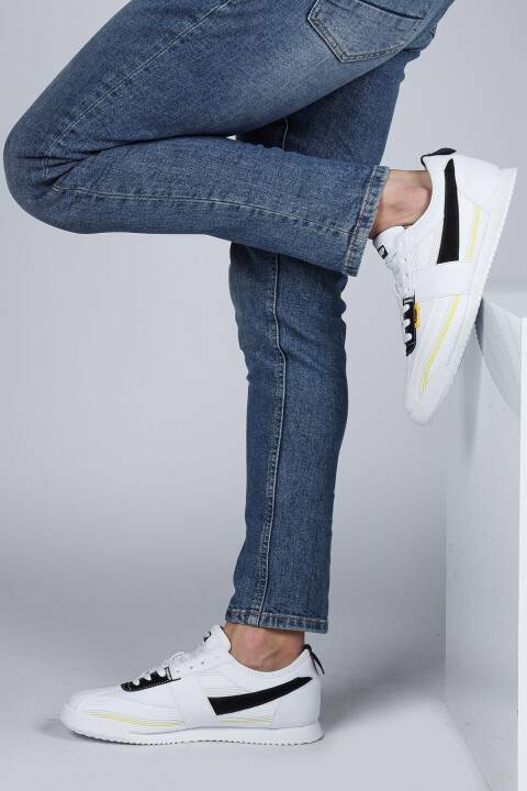 29072 Beyaz - Gri Erkek Sneaker Günlük Spor Ayakkabı - 5