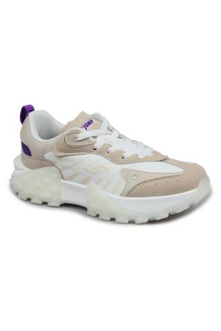 29092 Beyaz - Bej Kadın Sneaker Günlük Spor Ayakkabı - 8