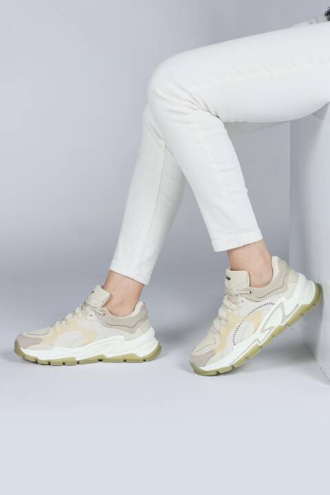 29096 Bej Kadın Sneaker Günlük Spor Ayakkabı - 3