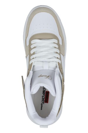 29100 Yüksek Bilekli Bej - Beyaz Kadın Sneaker Günlük Spor Ayakkabı - 7