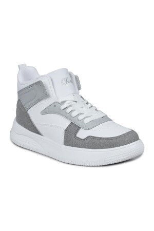 29100 Yüksek Bilekli Gri - Beyaz Kadın Sneaker Günlük Spor Ayakkabı - 6