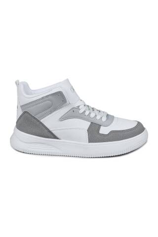 29100 Yüksek Bilekli Gri - Beyaz Kadın Sneaker Günlük Spor Ayakkabı - Jump