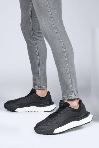 29104 Siyah - Beyaz Erkek Sneaker Günlük Spor Ayakkabı - 3