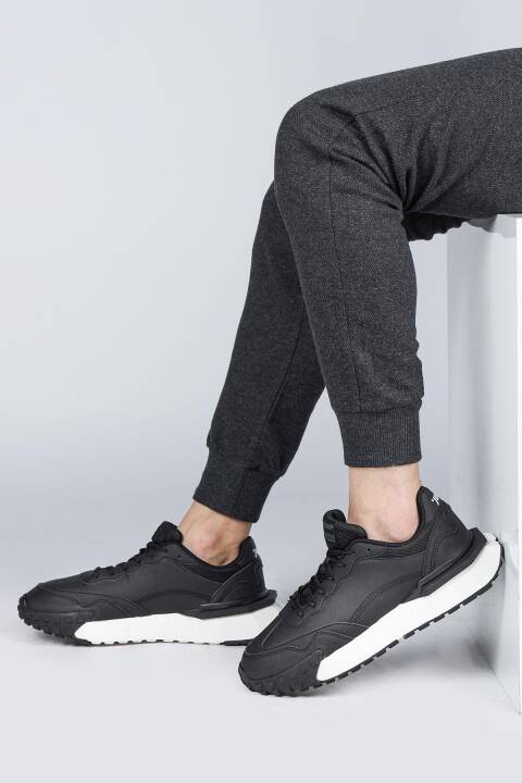 29104 Siyah - Beyaz Erkek Sneaker Günlük Spor Ayakkabı - 4